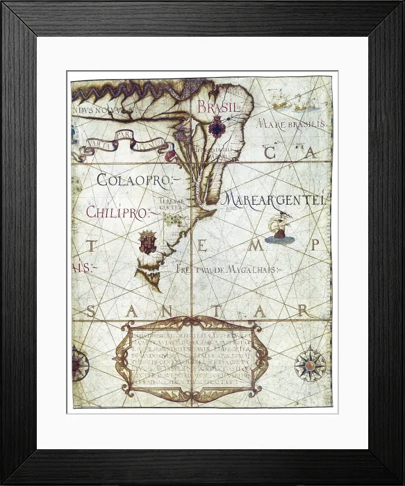 Framed Print : Universa ac Navigabilis Totius Terrarum Orbis Description