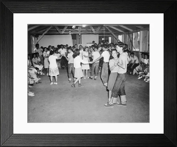 Framed Print : Young Japanese-Americans dancing at the Fresno, California, Assembly Center in 1942