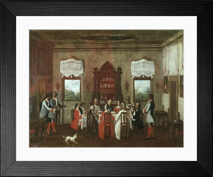 Framed Print : Longhi, Pietro, school of (second half 18th century). The Luncheon. 2nd half 18th c. Oil on canvas. ITALY. Venice