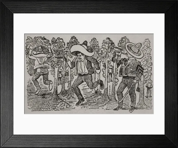 Framed Print : Corrido' (Mexican folk song). 1911. Drawing to illustrate Carlos Coronado's lyrics. Engraving. - Coleccion Gasca / Iberfoto / Everett Collection (172980)**US SALES ONLY**