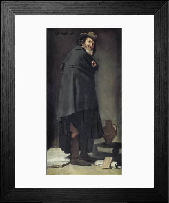 Framed Print : VELAZQUEZ, Diego Rodriguez de Silva (1599-1660). Menippus. 1639. Velazquez makes a burlesque interpretation of the sitter. Baroque art. Oil on canvas. SPAIN. Madrid. Prado Museum