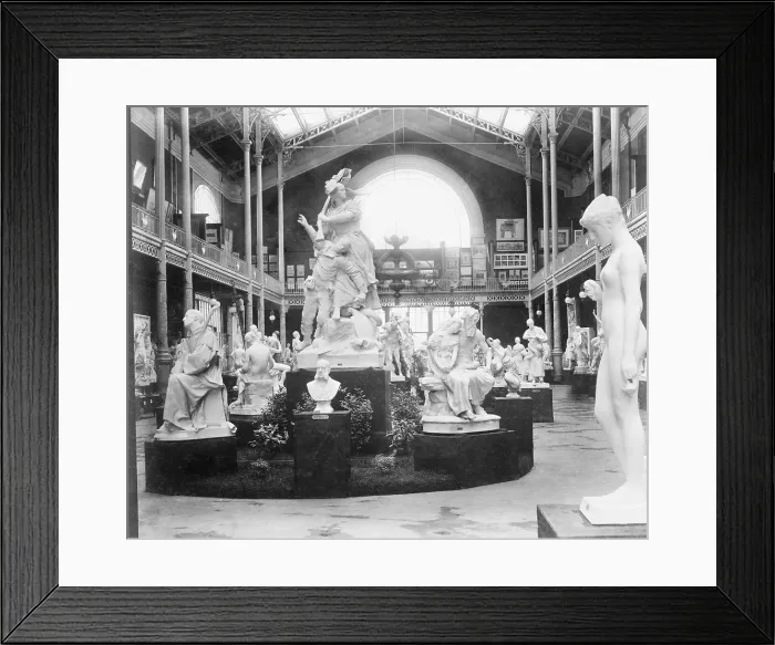Framed Print : Beaux arts sculpture exhibited in the Gallery Rapp, Palace of Fine Arts, Paris Exposition, 1889