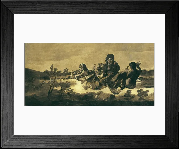 Framed Print : GOYA Y LUCIENTES, Francisco de (1746-1828). Atropos (The Fates). 1819 - 1823. Mural painting mounted on canvas