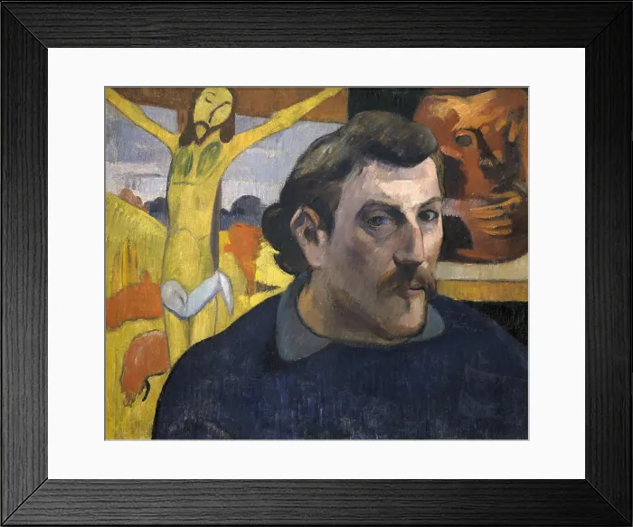 Framed Print : GAUGUIN, Paul (1848-1903). The Artist with the Yellow Christ. 1890 - 1891. Painted during his second stay in Brittany. Impressionism. Oil on canvas. FRANCE. Paris