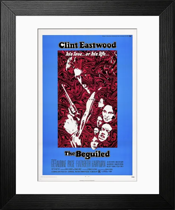 Framed Print : THE BEGUILED, US poster, Clint Eastwood (left), far right from top: Geraldine Page, Elizabeth Hartman, 1971 Framed Print : THE BEGUILED, US poster, Clint Eastwood (left), far right from top: Geraldine Page, Elizabeth Hartman, 1971