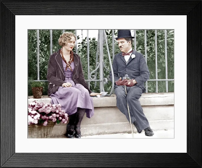 Framed Print : CITY LIGHTS, from left: Virginia Cherrill, Charlie Chaplin, 1931 Framed Print : CITY LIGHTS, from left: Virginia Cherrill, Charlie Chaplin, 1931