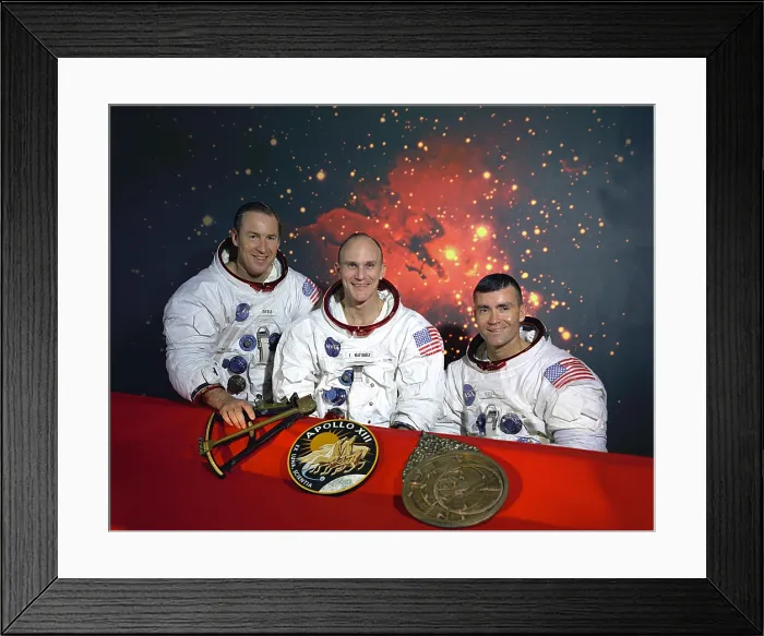 Framed Print : Apollo 13 crew. L-R: Commander, James Lovell; Command Module pilot, Thomas Mattingly; and Lunar Module pilot, Fred Haise Framed Print : Apollo 13 crew. L-R: Commander, James Lovell; Command Module pilot, Thomas Mattingly; and Lunar Module pilot, Fred Haise