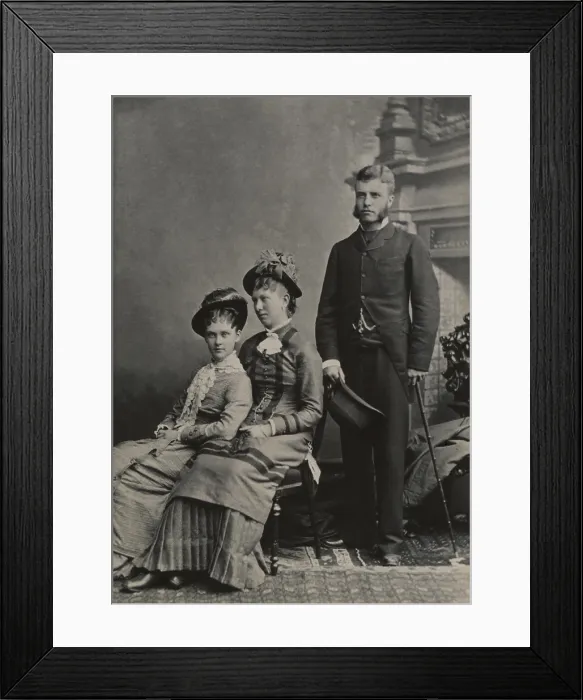 Framed Print : Theodore Roosevelt with Alice Lee Hathaway left and her cousin