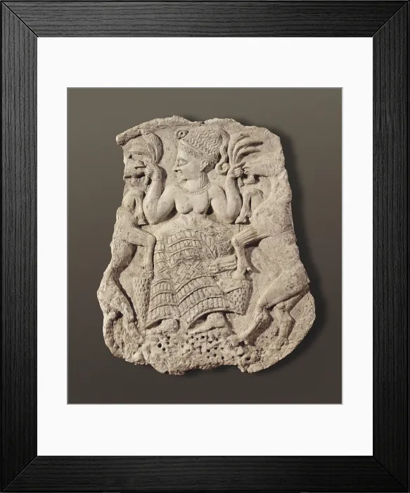 Framed Print : Mistress of the animals. 1st half 12th c. BC. End of the Bronze Age. Bronze Age. Relief. FRANCE. Paris. Louvre Museum. Proc: SYRIA. Latakia. Minet el-Beida Necropolis Framed Print : Mistress of the animals. 1st half 12th c. BC. End of the Bronze Age. Bronze Age. Relief. FRANCE. Paris. Louvre Museum. Proc: SYRIA. Latakia. Minet el-Beida Necropolis