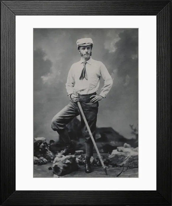 Framed Print : Young Theodore Roosevelt posing as a mountain climber in his late teens or early twenties. Ca. 1880s studio portrait Framed Print : Young Theodore Roosevelt posing as a mountain climber in his late teens or early twenties. Ca. 1880s studio portrait