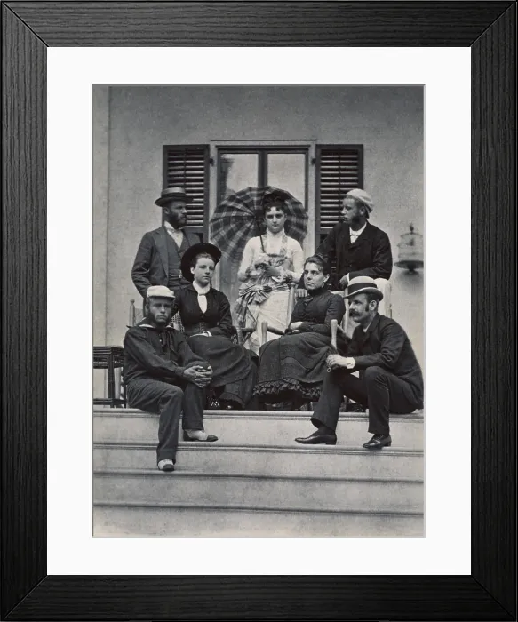 Framed Print : Theodore Roosevelt seated on lower left in a family photo. Ca. 1880. L-R standing John Ellis Roosevelt his wife Nannie Vance. Eliott Roosevelt Father of Eleanor Framed Print : Theodore Roosevelt seated on lower left in a family photo. Ca. 1880. L-R standing John Ellis Roosevelt his wife Nannie Vance. Eliott Roosevelt Father of Eleanor