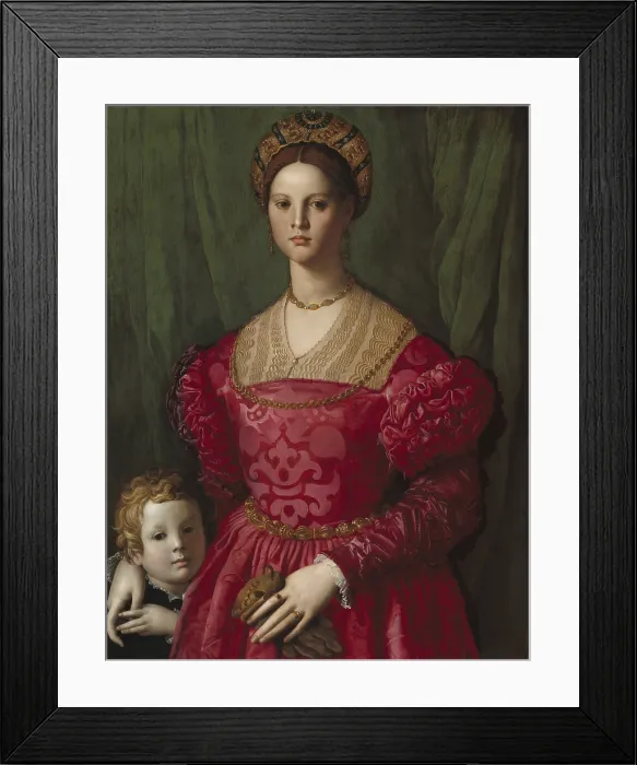 Framed Print : A Young Woman and Her Little Boy, by Agnolo Bronzino, c. 1540, Italian Renaissance painting, oil on canvas