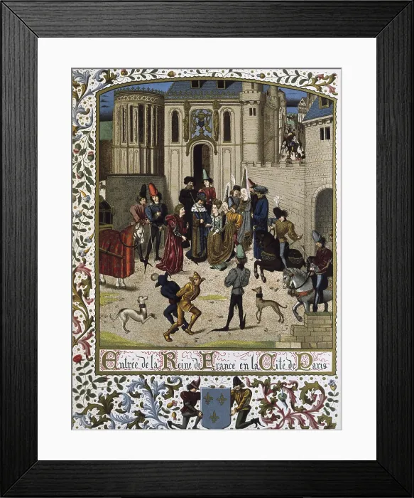 Framed Print : ISABEAU of Bavaria (1371-1435). Queen of France (1385-1422), wife of Charles VI. Entry of Queen in Paris on August 22, 1389 for her coronation