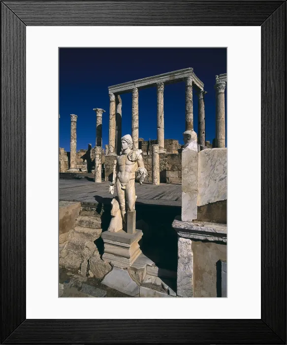 Framed Print : LIBYA. TRIPOLI. Leptis Magna. Roman theatre, built in 1 AD. Roman art. Early Empire. - Iberfoto / Everett Collection (379391)**US SALES ONLY**