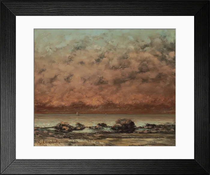 Framed Print : The Black Rocks at Trouville, by Gustave Courbet, 1865-66, painting, oil on canvas Framed Print : The Black Rocks at Trouville, by Gustave Courbet, 1865-66, painting, oil on canvas