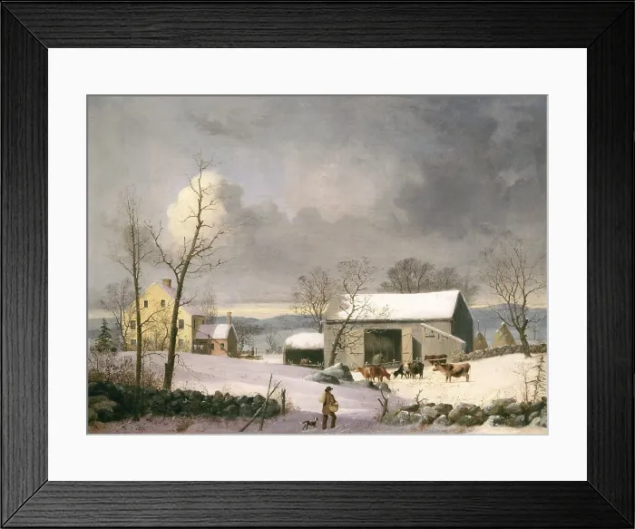Framed Print : Winter in the Country, by George Henry Durrie, 1858, American painting, oil on canvas Framed Print : Winter in the Country, by George Henry Durrie, 1858, American painting, oil on canvas