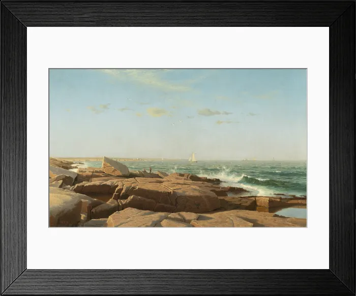 Framed Print : William Stanley Haseltine, by Narragansett Bay, 1864, American painting, oil on canvas