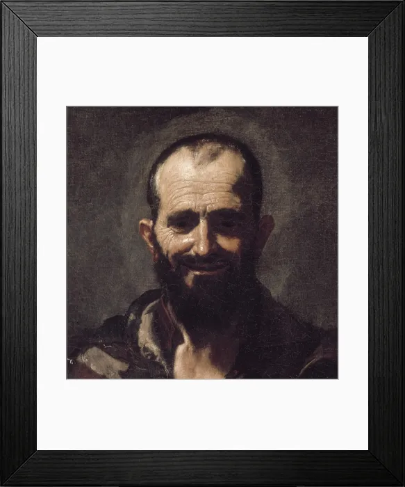 Framed Print : RIBERA, Jose (1588-1652). Democritus. 1630. Detail. Baroque art. Oil on canvas. SPAIN. Madrid. Federico Garcia Lorca Foundation