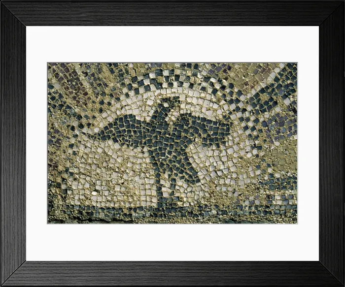 Framed Print : SPAIN. Penalba de Castro. Clunia Sulpicia. Roman colony. 1st-3rd centuries. Los Arcos therms I. Mosaic with eagles. Roman art. Early Empire