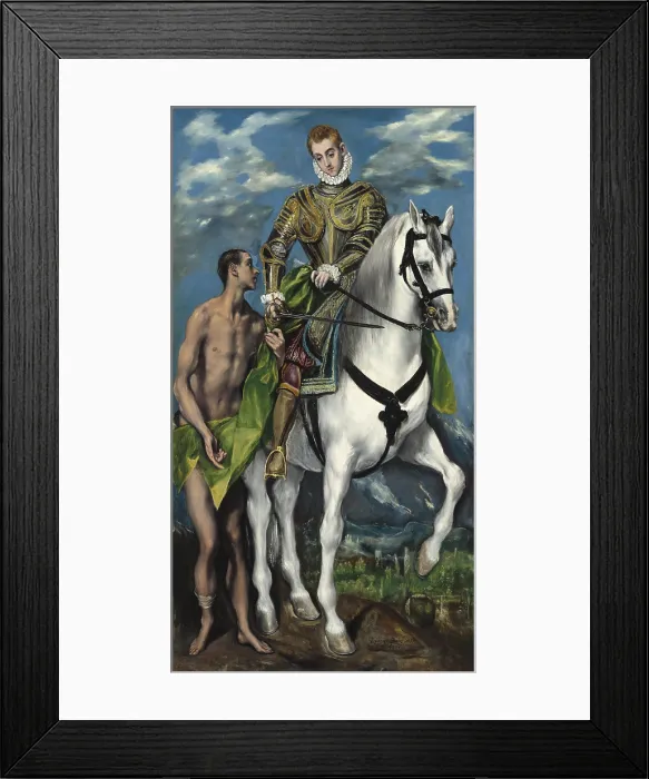 Framed Print : Saint Martin and the Beggar, by El Greco, 1597-99, Spanish Renaissance painting, oil on canvas