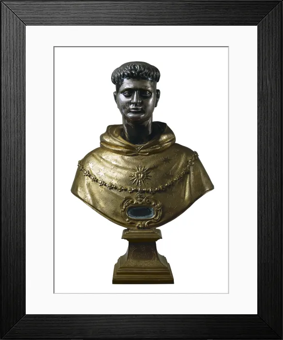 Framed Print : AQUINAS, Thomas, Saint (1225-1274). Reliquary bust of Saint Thomas Aquinas. Baroque art. Sculpture. SPAIN. Toledo. Holy Cross Museum. - P