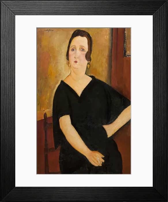 Framed Print : Madame Amedee (Woman with Cigarette), by Amedeo Modigliani, 1918, Italian painting, oil on canvas (BSLOC_2016_6_100)