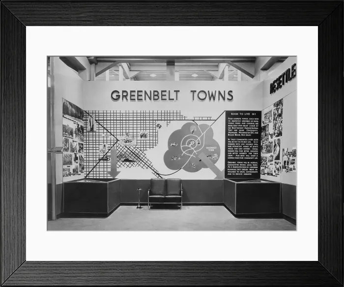 Framed Print : United States Resettlement Administration exhibit in Cleveland, Ohio, promoting construction of planned communities by relief labor during the early years of the New Deal