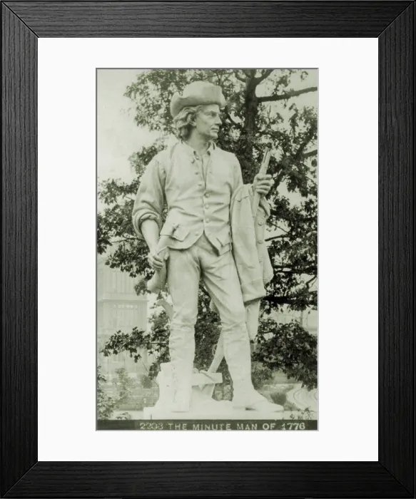 Framed Print : THE MINUTE MAN, a 1876 statue displayed at the U.S. Centennial Exhibition, Philadelphia. 1876