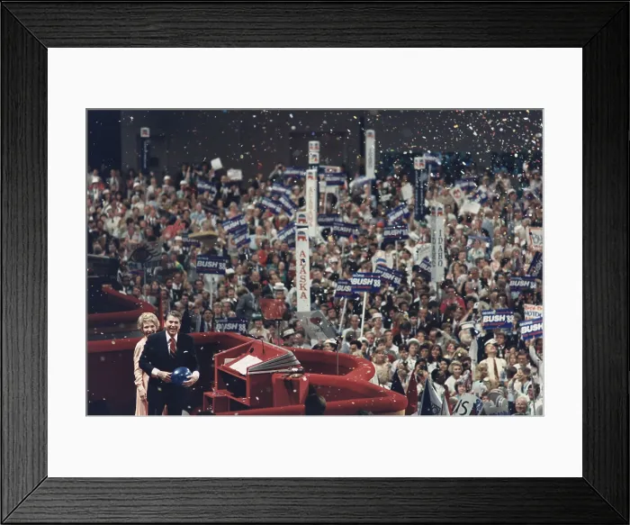Framed Print : President and Nancy Reagan receive enthusiastic acclaim the at the Republican National Convention. New Orleans Louisiana