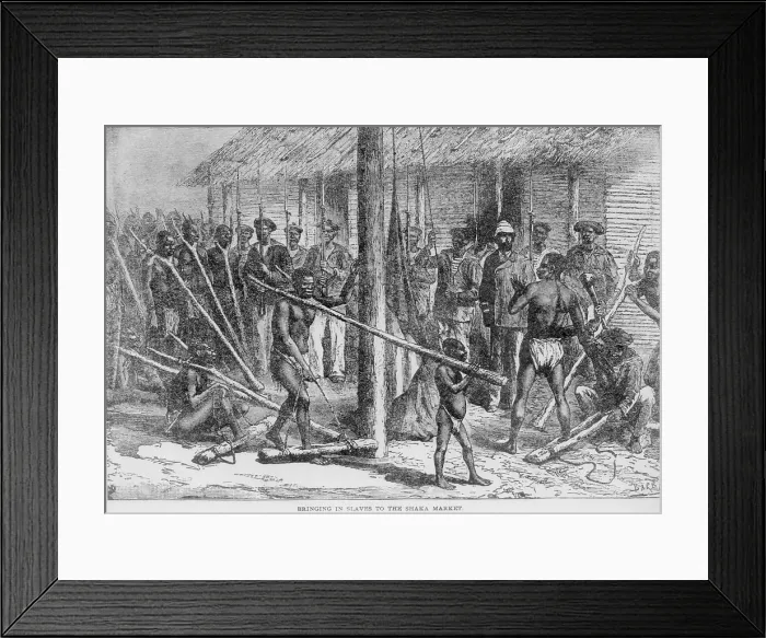 Framed Print : Shaka Slave market in Africa in the late 19th century Framed Print : Shaka Slave market in Africa in the late 19th century