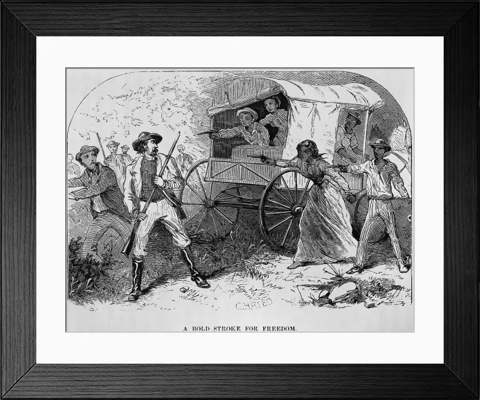 Framed Print : Armed fugitive slave family defending themselves against slave catchers from William Still's history, UNDERGROUND RAILROAD (1872) Framed Print : Armed fugitive slave family defending themselves against slave catchers from William Still's history, UNDERGROUND RAILROAD (1872)