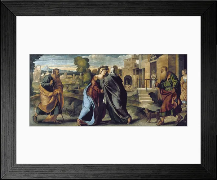 Framed Print : Palma, Jacopo (1480-1528). The Visitation (Visitazione). 1520-1522. Early work. Renaissance art. Cinquecento. Oil on canvas. AUSTRIA. Vienna