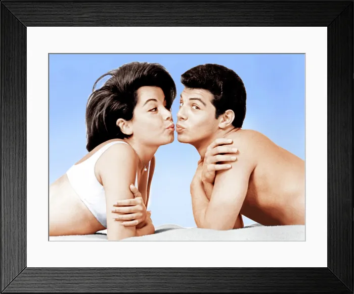 Framed Print : BEACH PARTY, from left: Annette Funicello, Frankie Avalon, 1963
