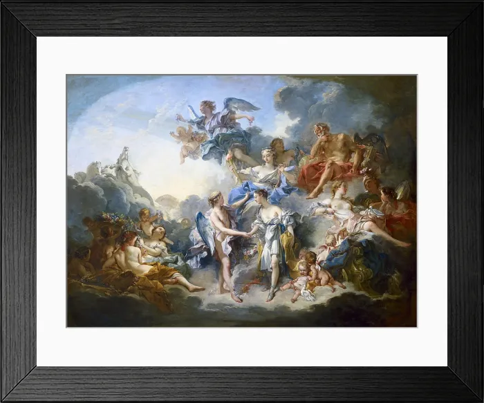 Framed Print : BOUCHER, Franois (1703-1770). The marriage of Cupid and Psyche. 1744. Rococo. Oil on canvas. FRANCE. Paris. Louvre Museum