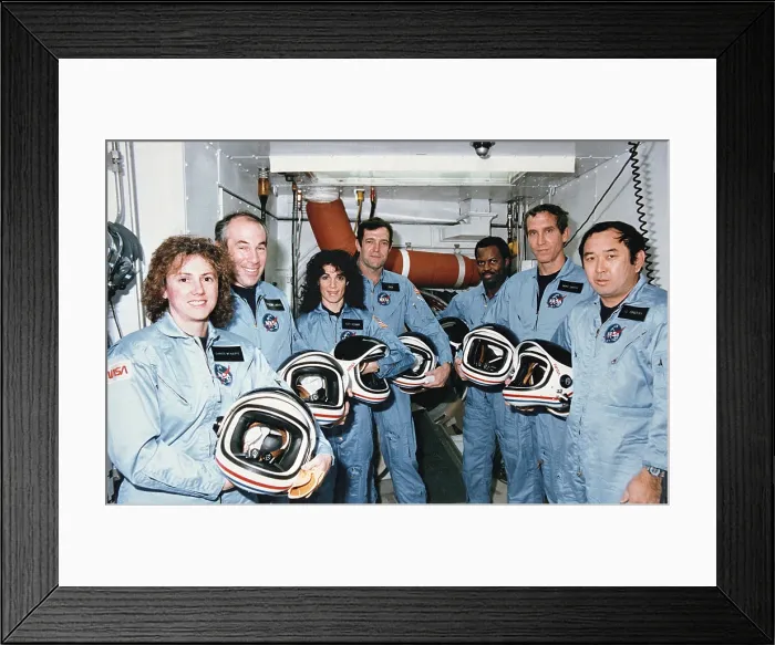 Framed Print : Challenger Crew in training before their tragic space shuttle mission