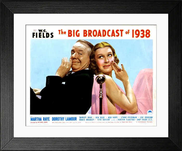 Framed Print : THE BIG BROADCAST OF 1938, from left, W.C. Fields, Shirley Ross, 1938 Framed Print : THE BIG BROADCAST OF 1938, from left, W.C. Fields, Shirley Ross, 1938