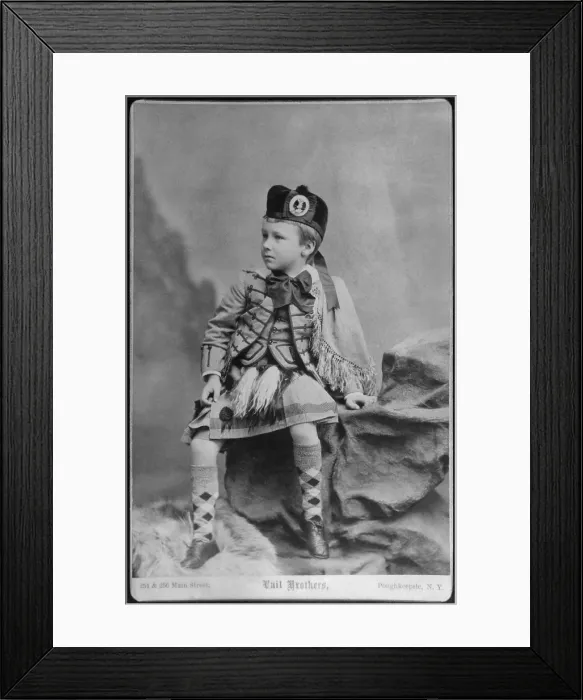 Framed Print : Franklin Delano Roosevelt 1882-1945 in Scottish costume. Studio portrait taken in Poughkeepsie New York ca. 1888 Framed Print : Franklin Delano Roosevelt 1882-1945 in Scottish costume. Studio portrait taken in Poughkeepsie New York ca. 1888
