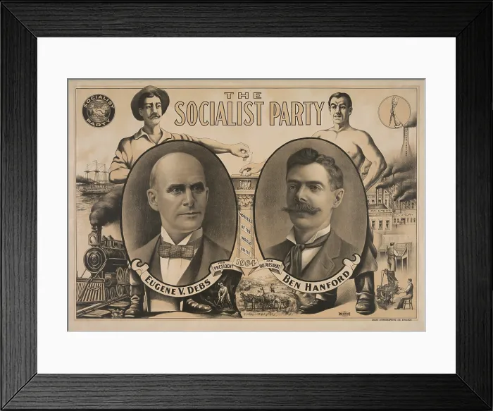 Framed Print : The 1904 Socialist Candidates for US Presidency. Eugene Debs ran from President and Ben Hanford ran for Vice President