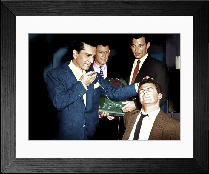 Framed Print : THE BIG COMBO, from left: Richard Conte, Earl Holliman, Lee Van CLeef, Cornel Wilde, 1955