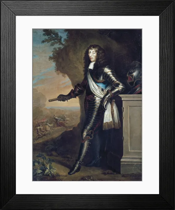 Framed Print : Louis de Bourbon, Prince of Conde, also called Grand Conde. 2nd half 18th c. Anonymous painting from the original work of Justus Van Egmont. Oil on canvas. FRANCE. Versailles