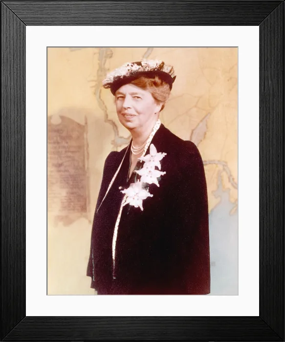Framed Print : Eleanor Roosevelt. Hand colored photograph circa 1936 Framed Print : Eleanor Roosevelt. Hand colored photograph circa 1936