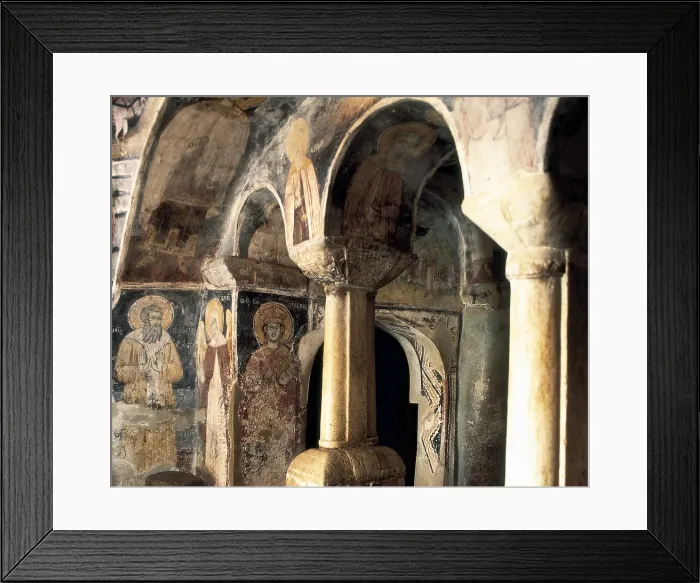 Framed Print : Church of Saint Naum. MACEDONIA. Ohrid. Church of Saint Naum. Wall paintings in the inside. Late Byzantine art. Architecture. - J