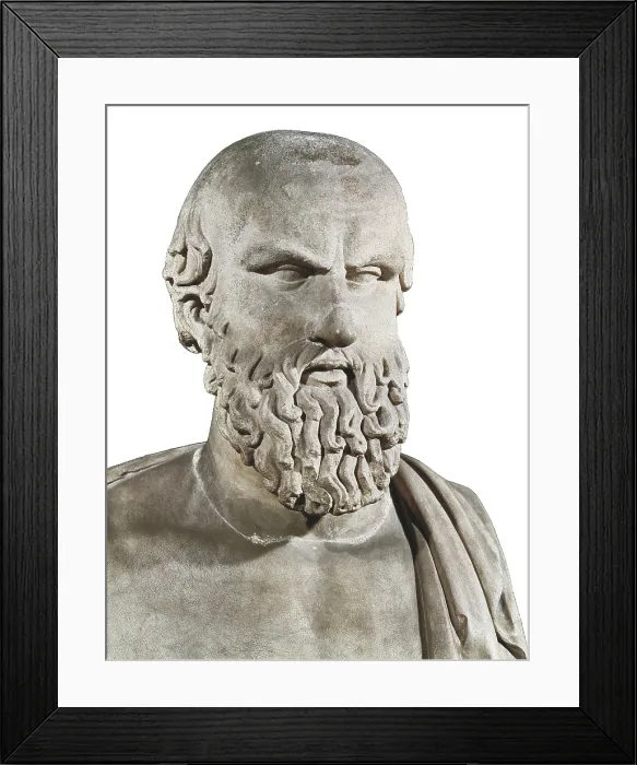 Framed Print : Bust of Aeschylus. 5th c. BC. Greek art. Sculpture on marble. ITALY. Rome. Capitoline Museums. - Iberfoto / Everett Collection (294923)**US SALES ONLY**