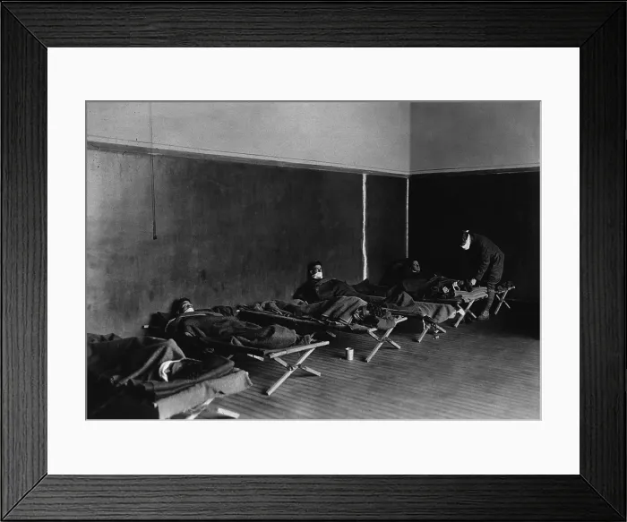 Framed Print : Influenza ward at the U. S. Army Field Hospital in Hollerich, Luxembourg during the Spanish Flu epidemic of 1918-19 Framed Print : Influenza ward at the U. S. Army Field Hospital in Hollerich, Luxembourg during the Spanish Flu epidemic of 1918-19