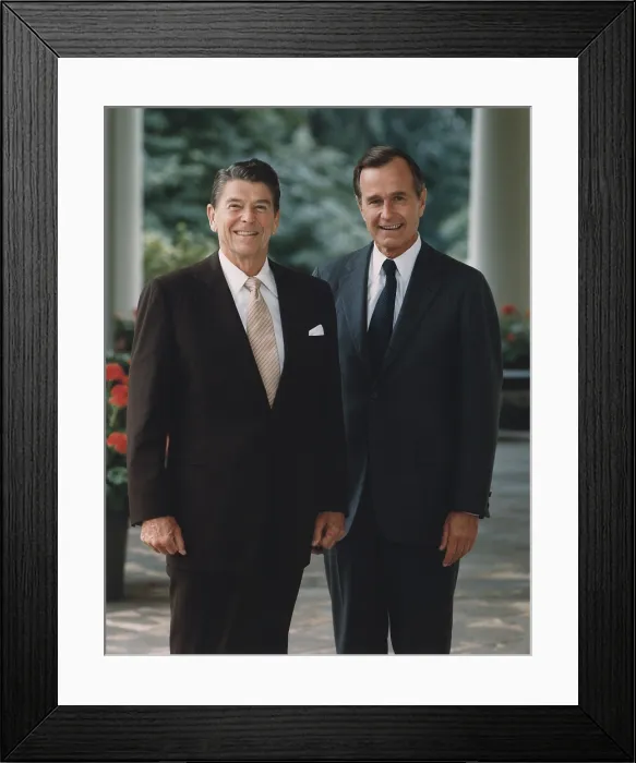 Framed Print : Official Portrait of President Reagan and Vice-President Bush. July 16 1981. PO-USP-Reagan-Bush_NA-12-0070M