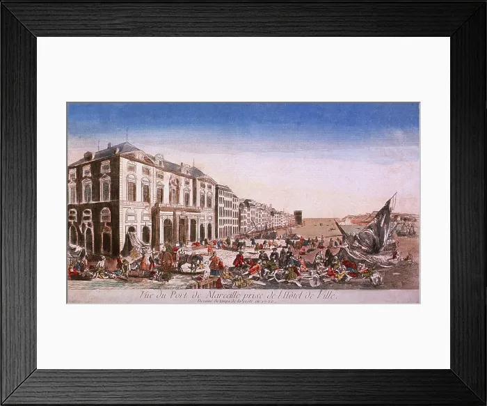 Framed Print : Port of Marseille during the last European bubonic plague in 1720 which killed 100, 000 in city and its surroundings Framed Print : Port of Marseille during the last European bubonic plague in 1720 which killed 100, 000 in city and its surroundings
