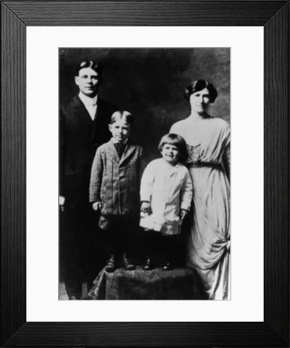 Framed Print : Ronald Reagan with Dutch boy haircut Neil Reagan brother and Parents Jack and Nelle Reagan. Ca. 1914. PO-USP-Reagan-Fam_NA-12-0055M Framed Print : Ronald Reagan with Dutch boy haircut Neil Reagan brother and Parents Jack and Nelle Reagan. Ca. 1914. PO-USP-Reagan-Fam_NA-12-0055M