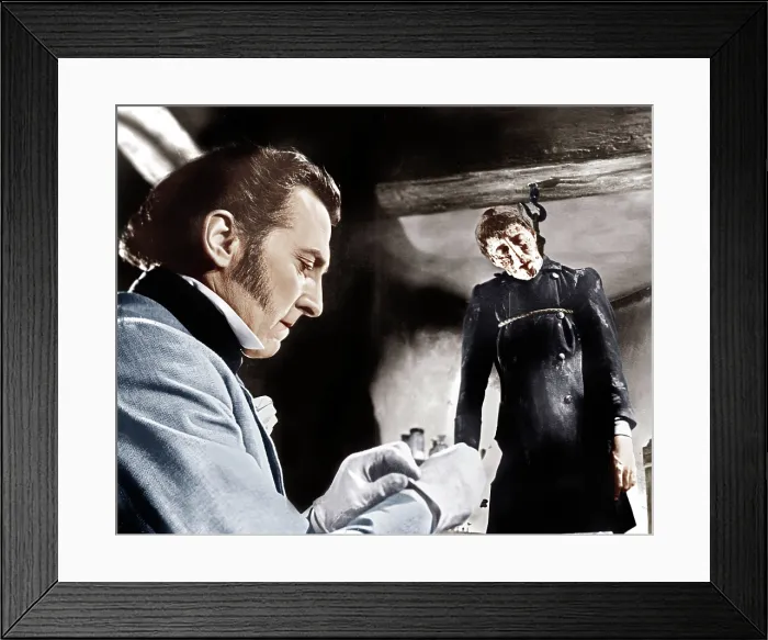 Framed Print : THE CURSE OF FRANKENSTEIN, from left: Peter Cushing, Christopher Lee, 1957