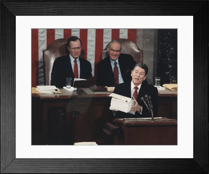 Framed Print : President Reagan delivering his last State of the Union address