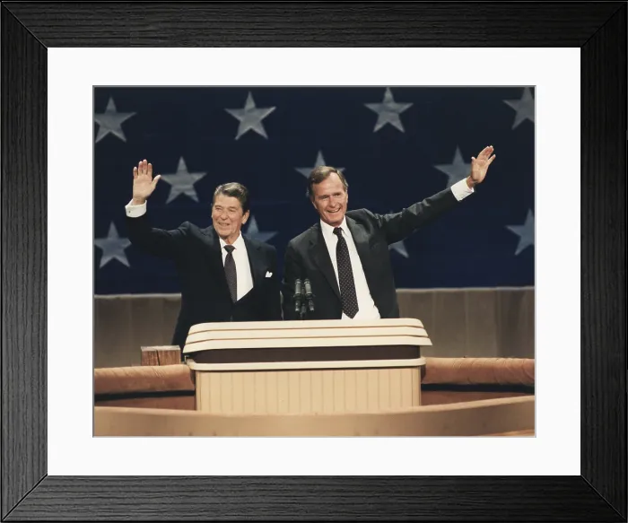 Framed Print : President Reagan and Vice-President Bush at the Republican National Convention Dallas Texas. Aug. 23 1984. (BSLOC_2011_2_11) Framed Print : President Reagan and Vice-President Bush at the Republican National Convention Dallas Texas. Aug. 23 1984. (BSLOC_2011_2_11)